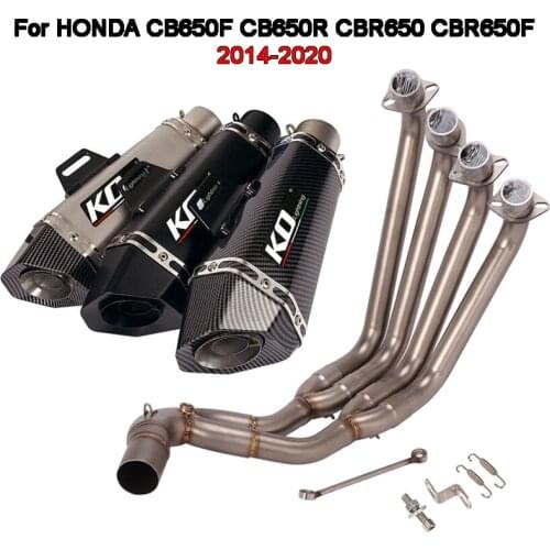 Exhaust System Front Middle Link Pipe Escape 51mm Muffler Tube Stainless Steel For Honda CB650F CB650R CBR650 CBR650F 2014-2020