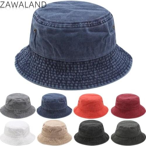 Zawaland Fashion Solid Color Bucket Hats Women Outdoor Traval Sun Protection Wide Brim Caps Unisex Summer Casual Fisherman Hat