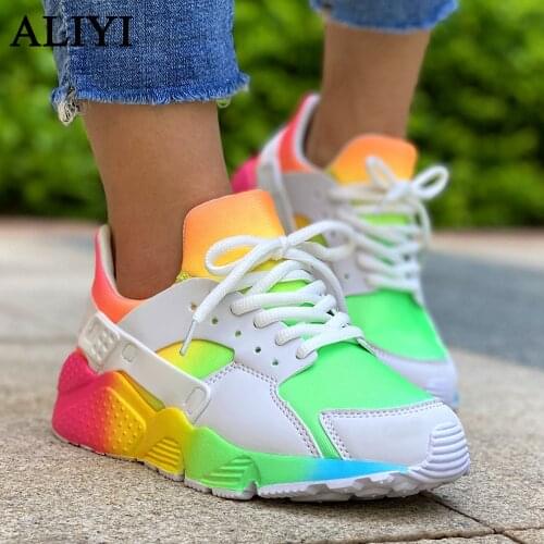 Women Casual Sport Shoes Fashion 2021 Autumn Winter New Colorful Lace Up Breathable Ladies Trendy Sneakers Outdoor Running Shoes