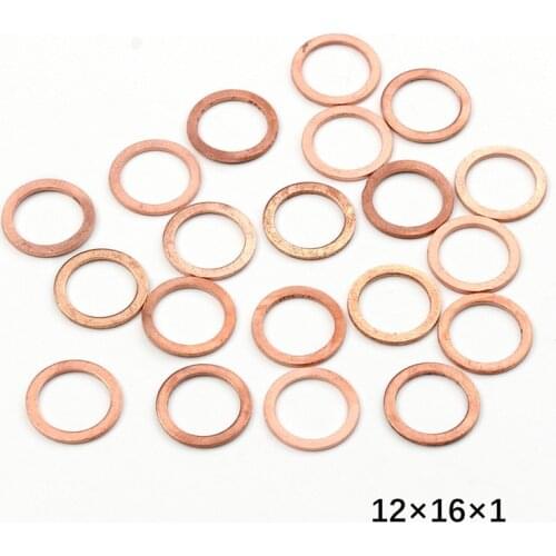 20PC Copper Sealing Washer Gasket M12*16*1 Sump Plug Oil For Boat Crush Washer Flat Seal Ring Tool Parts Accessories