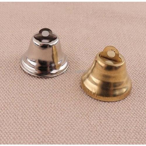 30pcs/lot 17*20mm Metal Silver and Gold color Top Quality Jingle bell Christmas Bells Decoration for Christmas Tree