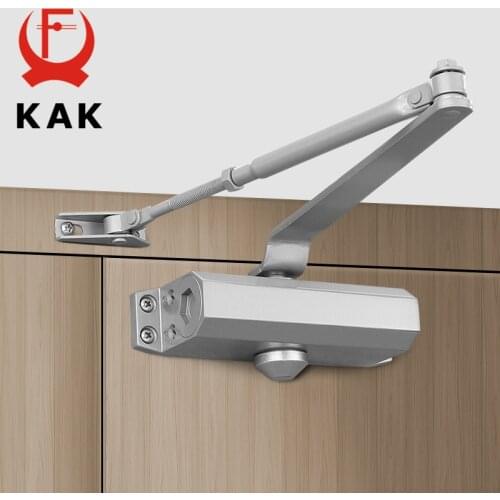 KAK Automatic Door Closer 2 Spring Hydraulic Buffer Adjustable Door Stopper Speed Mute Closing For 25 to 80KG Door Hardware