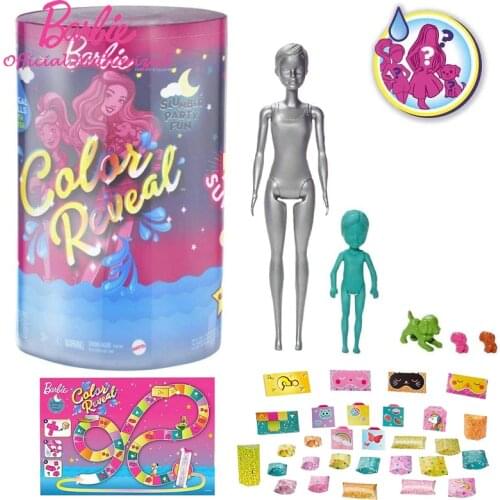Barbie Original Color Reveal Doll Set With 50+ Accessories Surprise Blind Box Kid Toys Waterproof Funny Playset For Girl GRK14