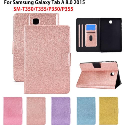 Glitter Case For Samsung Galaxy Tab A 8.0 2015 Cover SM-T350 SM-T355 SM-T355 SM-P350 P355 Funda Tablet Protective Stand Capa