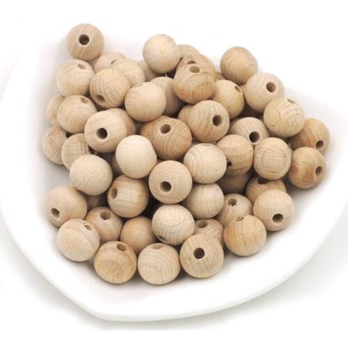 DIY Natural 15mm round BEECH WOODEN beads smooth wood beads necklace accessory ,100pcs Germany beech wood EA35