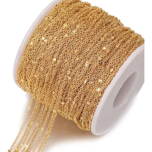 2Meter Stainless Steel Cable Chain for Gold Chains Necklace for Diy Jewelry Making Supplies Bulk Items Wholesale Lots NK Crafts