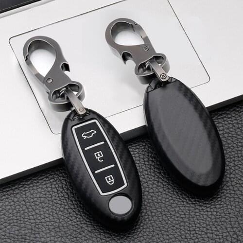 Carbon fiber Car Remote Key Cover Case For Nissan XTrail T32 T31 Rogue Qashqai J11 J10 Kicks Tiida Pathfinder Juke Note Infiniti