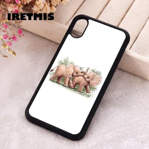 Iretmis 5 5S SE 2020 phone cover cases for iphone 6 6S 7 8 Plus X Xs Max XR 12 MINI Pro Soft Silicone TPU Baby Elephants