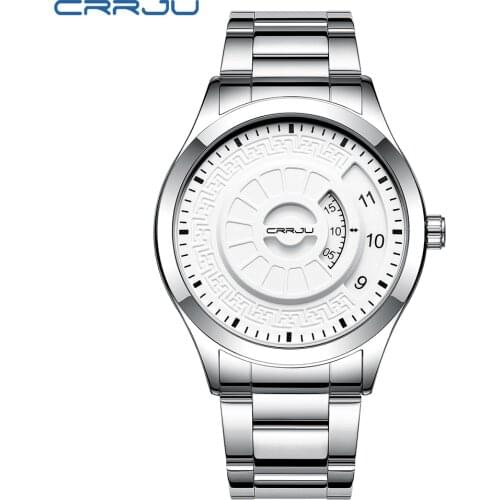 CRRJU Creative Dial Watch Fashion Sport Quartz Clock Mens Watches Top Brand Luxury Business Waterproof Watch Relogio Masculino