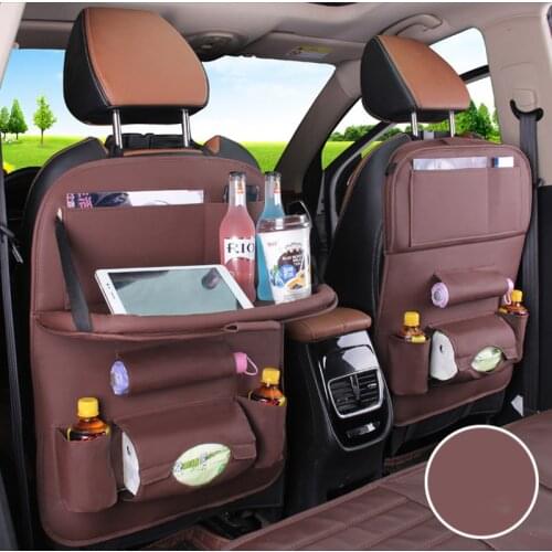 Children 2020 New Car Ceat Storage Bag Hanging Universal Auto Multi-pocket Pu Organizer Bag Leather Pad Car Ceat Shopping Cover