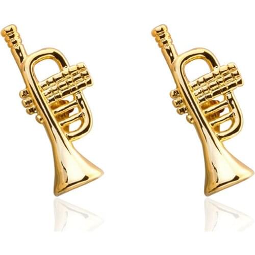 Hot Sale high Quality Cufflinks Men French Excellent Cuff links Wholesale Silvery gold suona horn Cuff links New Design cuffs