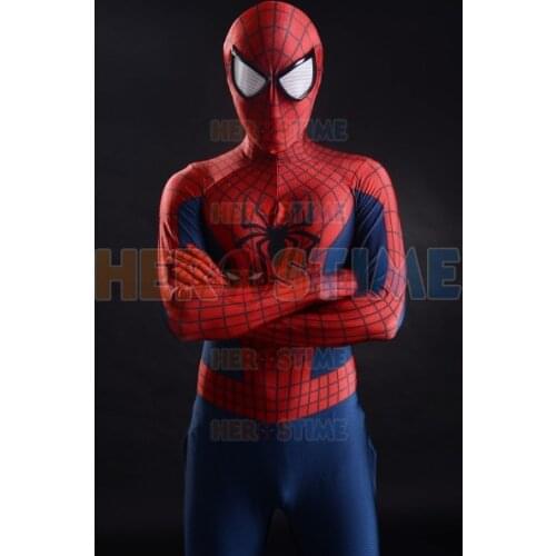 Adults Kids TASM 2 Peter Parker Cosplay Costume The Amazing Superhero Halloween Full Bodysuit Zentai Second Skin Suit