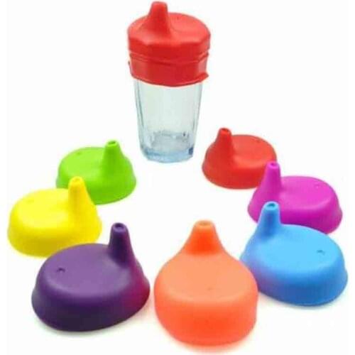 Creative Silicone Kids Baby Sippy Lids Reuseable Silicone Stretchable Leakproof Cup for kids Water Bottle Accessories