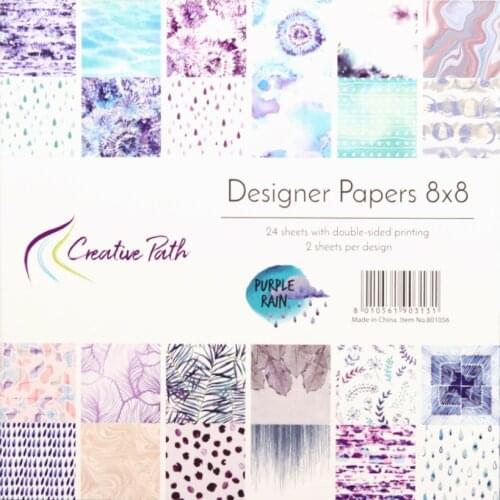 CRZCrafter 8 Inch Scrapbooking Designer Papers 24 Sheets Craft Pattern Paper Pack Background For Decoration Acid Free 305x305mm