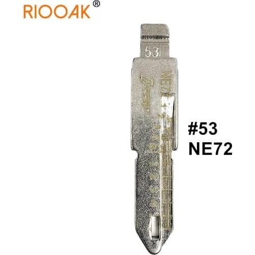 5pcs NE72 #53 Lishi 2 In 1 Key Blade Uncut Metal Shearing Teeth Blank Engraved Line Blade For Peugeot 206 207 Citroen