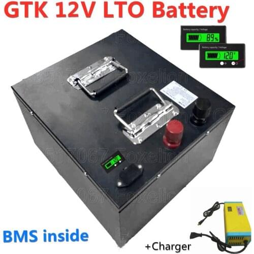 GTK 12V LTO batttery 12V 200Ah lithium titanate battery Pack with BMS fast Charge for boat solar car EV +20A Charger
