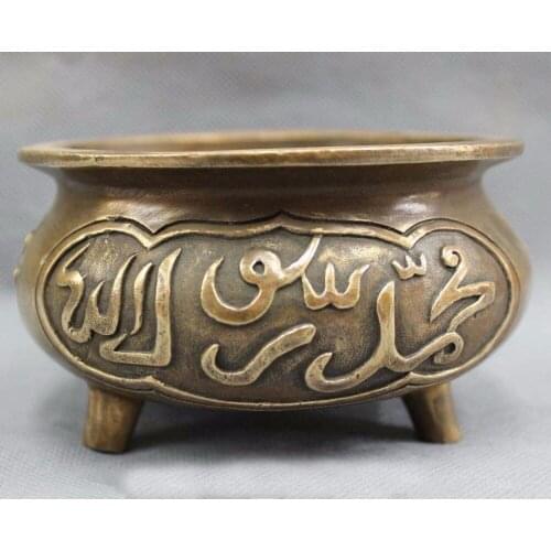 Copper Brass CHINESE crafts decoration Chinese Copper Buddhism Temple Auspicious Statue Incense Burner Censer