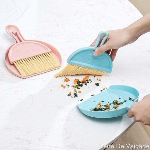 Mini Broom Keyboard Cleaning Brush Home Desktop Small Broom With Dustpan Set Computer Debris Brush Househood Tool