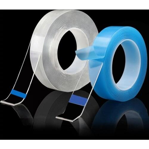 1/3/5m Reusable Seamless Nano-adhesive Tape Transparent Wash Magic Glue Strong Double-sided Adhesive