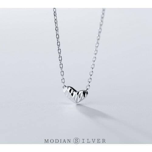 Modian Fashion Valentines Gift Irregular Hearts Adjustable Sterling Silver 925 Pendant Necklace for Women Fine Jewelry Bijoux