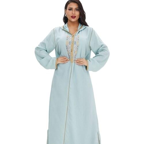 Muslim Dress Cotton Turkish India Ruffles Sleeve Embroidered Abaya Duabi Arabic Vestidos Moroccon Kaftan Islamic Party Gown Robe