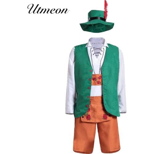 Mens Long Sleeve White Shirt Jumpsuit Costumes Beer Boy Cosplay Oktoberfest Costumes for Men