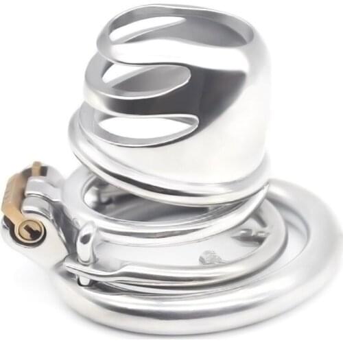 Male Chastity Device Cock Cage with Barbed Anti-off Ring Bondage Chastity Penis Cock Ring Sex Product for Men G7-248C