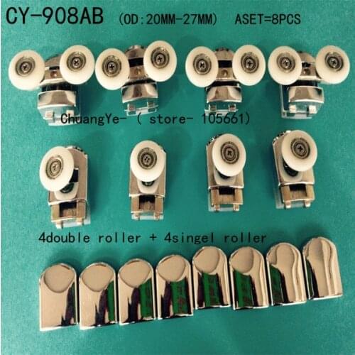 Set of 8 shower door rollers wheels pulleys runners "Rolli"