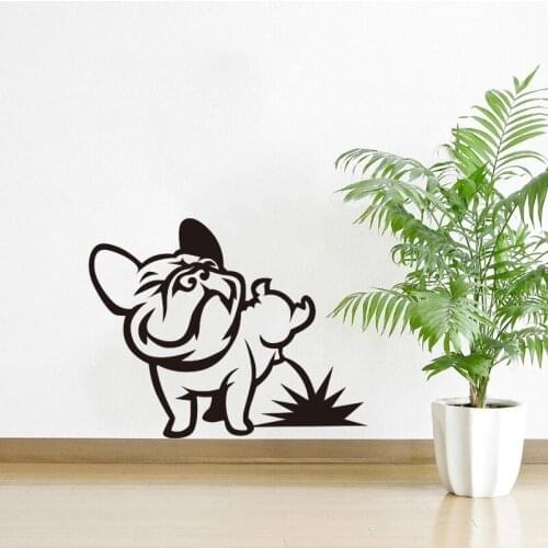 Funny Dog Squatting French Bulldog Wall Sticker Vinyl Wall Art Decal Kids Children Room Decoration Nursery Wallpaper Poster