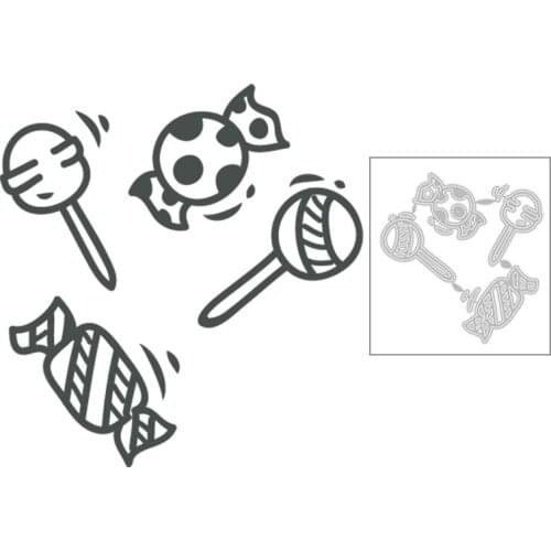 2020 New Halloween DIY Decoration Metal Cutting Dies Candy and Lollipop Die Cut Scrapbooking For Craft Card Making no Stamps Set