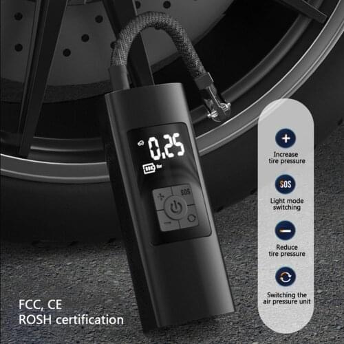 Portable Smart Car Air Compressor Electric Wireless Tire Inflator Air Pump Rechargeable Digital 6000mAh Auto For Car Motorcycle