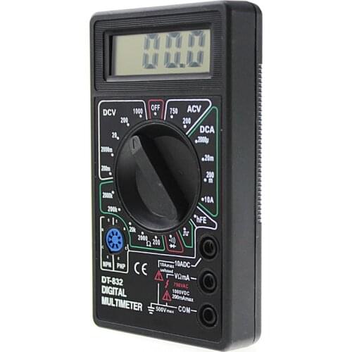 Professional DT832 Digital Multimeter LCD DC AC Voltmeter Ammeter Ohm Tester