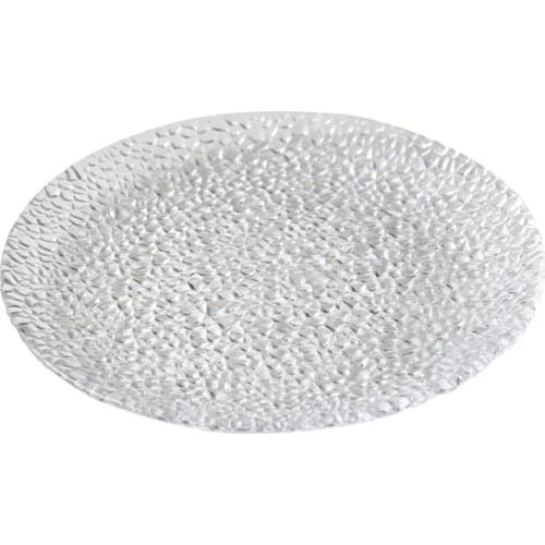 Scandinavian Glass Plate Western Food Transparent Tableware Snack Round Dessert Fruit Dish Kitchen Dinnerware