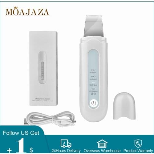 Ultrasonic Skin Scrubber Acne Blackhead Remover Exfoliating Peeling Cavitation Deep Cleansing Facial Lifting Beauty Instrument