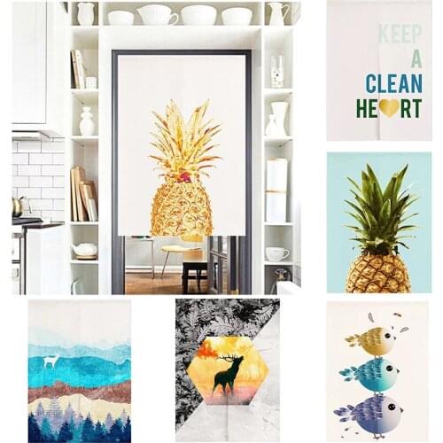 Cartoon Fabric Curtain Bedroom Kitchen Hanging Curtain Half Panel Curtain Home Decoration Partition Curtain