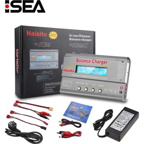 New HB6 Lipo Battery Charger 80w + 15V 6A Adapter for Lipo NiMh Li-ion Ni-Cd LiFe Pb Battery Charger RC Charger Discharger