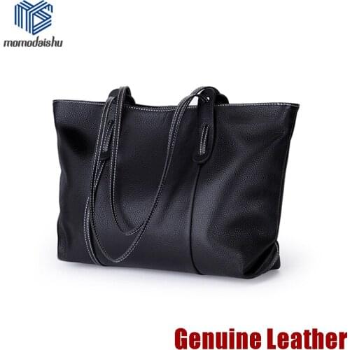 Genuine Leather Women Hand Bag Designers Luxury Handbags Women Shoulder Bags Female Top-handle Bags Fashion Brand Handbags Black