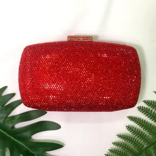 XIYUAN Red Bridal Clutch Wedding Purse Elegant Evening Bags Clutches Women Crystal Female Party Handbags Lady Minaudiere