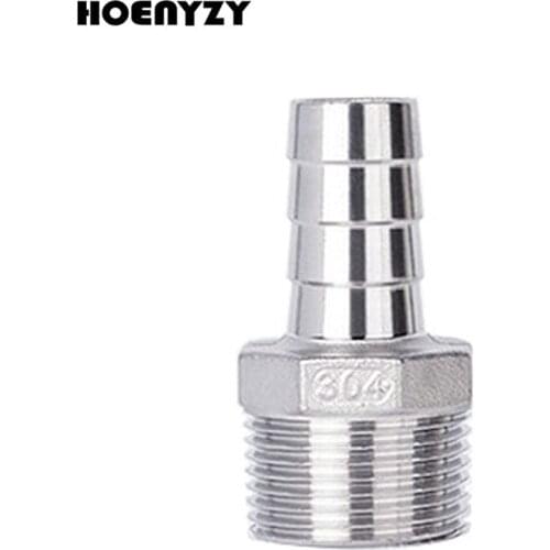 10pcs 1/8" 1/2" 1/4" 3/4" Male BSP Thread Pagoda Joint Stainless Steel 304 Pipe Fitting Barb Hose Tail Connector