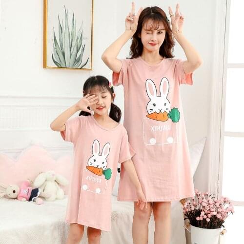 2021 Children Pajamas Summer Dresses Girls Baby Nightdress Cotton Princess Nightgowns Home Clothes Inflant Kid Cartoon Sleepwear