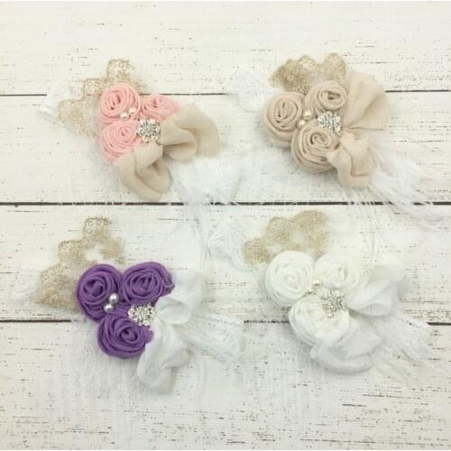 2020 New Girls Headband Kids Rose Satin Headband Fashion Kids Lace Hair Accessories Children Photography Props