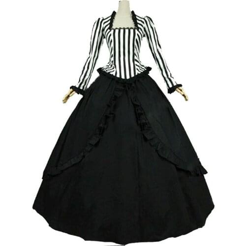 2021 New Medieval retro Renaissance Victorian court dress cotton Dress for women sexy party lolita costume plus size XXS-3XL