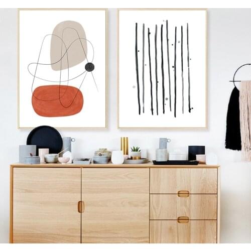 Earth Tones Abstract Posters and Prints Hygge Decor Scandinavian Modern Wall Art Canvas Painting Picture Bedroom Home Art Decor