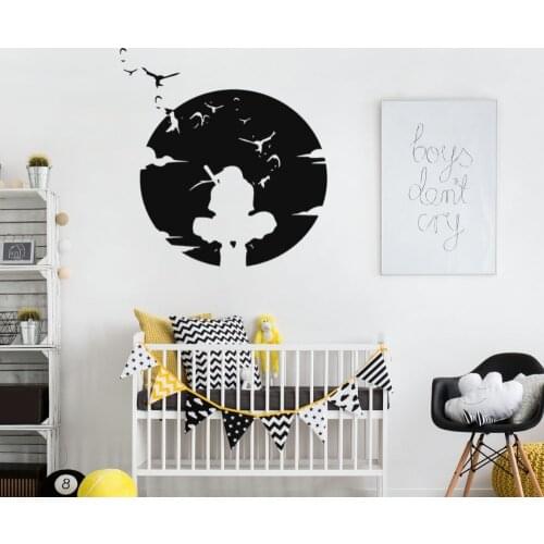 Anbu Itachi Under The Moon Wall Sticker Home Bedroom Kids Room Art Anime Decoration Vinyl Removable A001298
