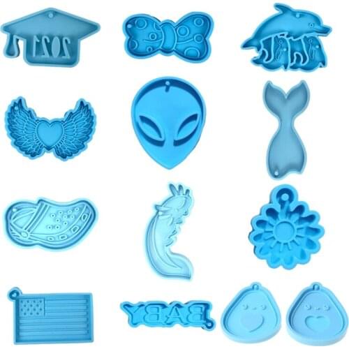 Keychain Epoxy Resin Mold DIY Craft Jewelry Casting Tool Pendants Silicone Mould Soap Making Drop shipping