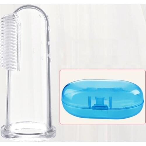 Baby Teeth Clean Protective Brush Finger Toothbrush Box Newborn Massage Brush Dental Care Items Food Grade Silicone Infant