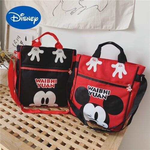 Disney Childrens Bag New Mickey Mouse Shoulder Bag Korean Cartoon Female Student Messenger Bag Elementary School Tutoring Bag