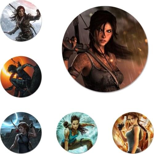 Lara Croft Tomb Raider Pattern Style Badge Brooch Pin Accessories For Clothes Backpack Decoration gift 58mm