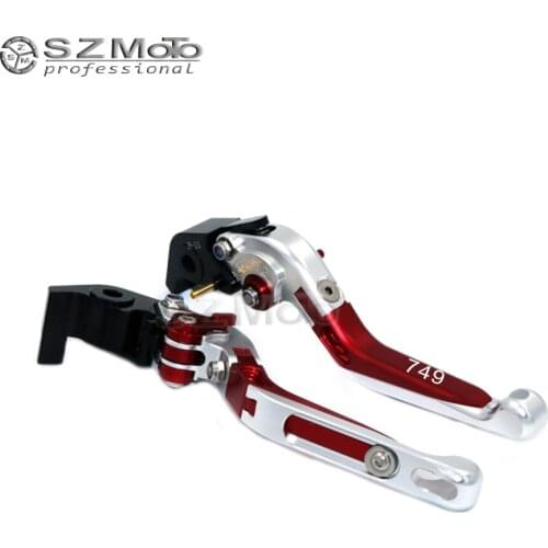 For DUCATI 749 / S / R 2003-2006 2005 Motorcycle Accessories Folding Extendable Adjustable Brakes Clutch Levers With LOGO CNC