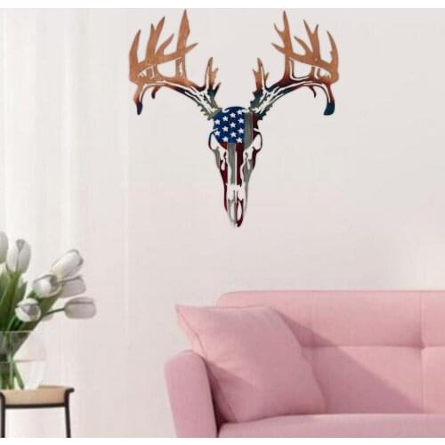 Deer Head Wall Sculptures Statue Figurines Stickers Garden Bar Crafts Gift